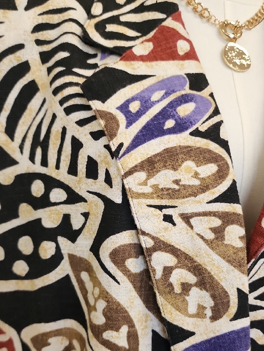 Danielle Bernstein Abstract Print Blazer Jacket Black Multi Color Size Medium - Picture 8 of 14